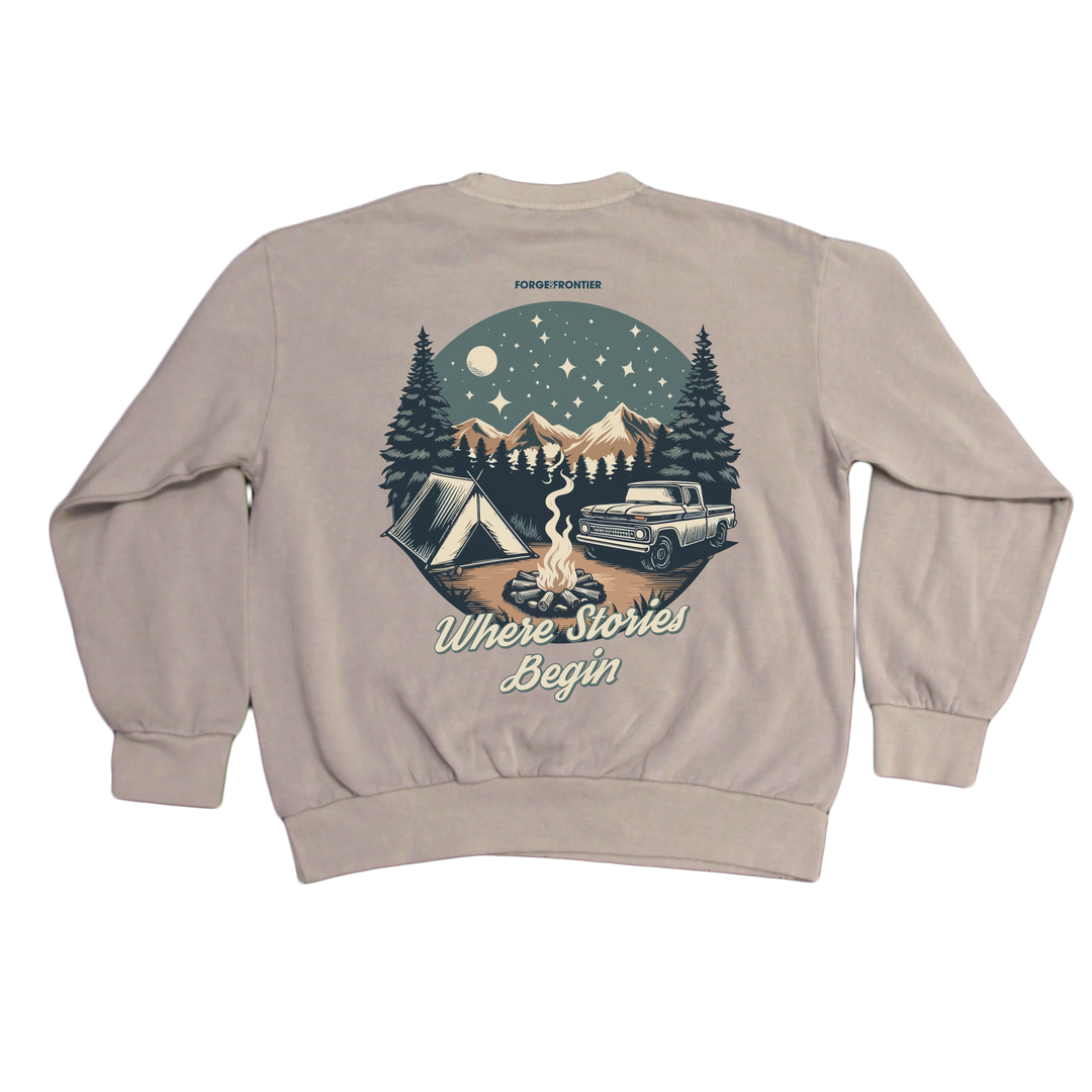 "Where Stories Begin" Crewneck